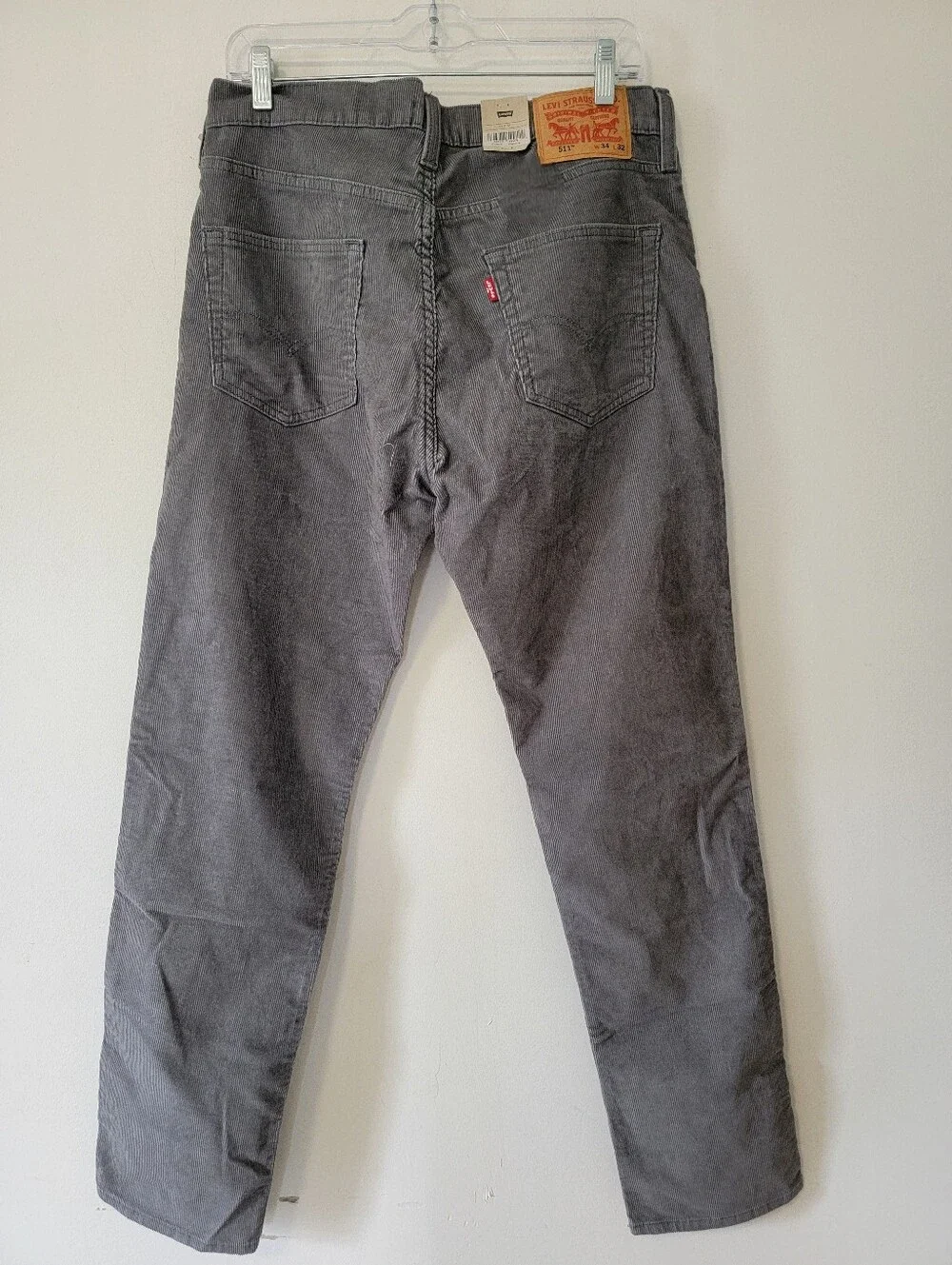 Levi's Men's Straight Gray 511 Slim corduroy Pants
